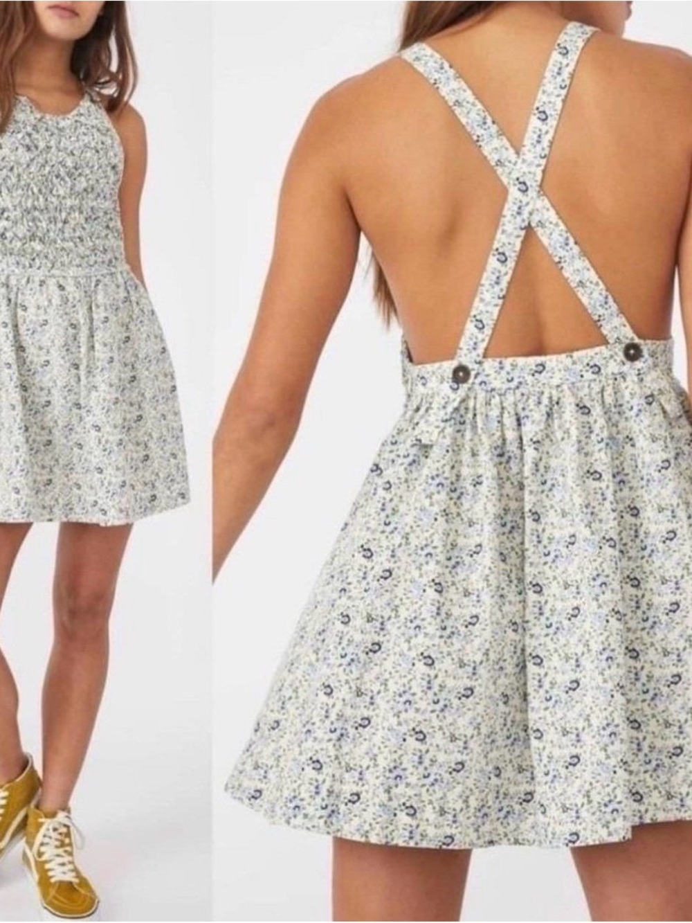 NWT XL Free People Smocked Petunia Sundress with Cross Back Straps